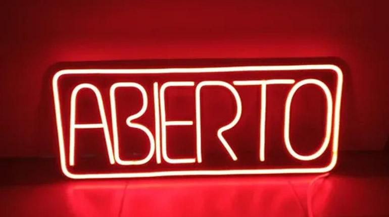Cartel Abierto comercial Neón LED