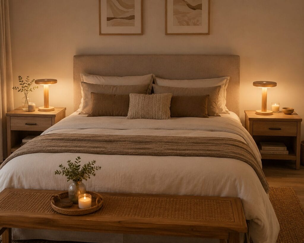 Velador LED madera dimmer